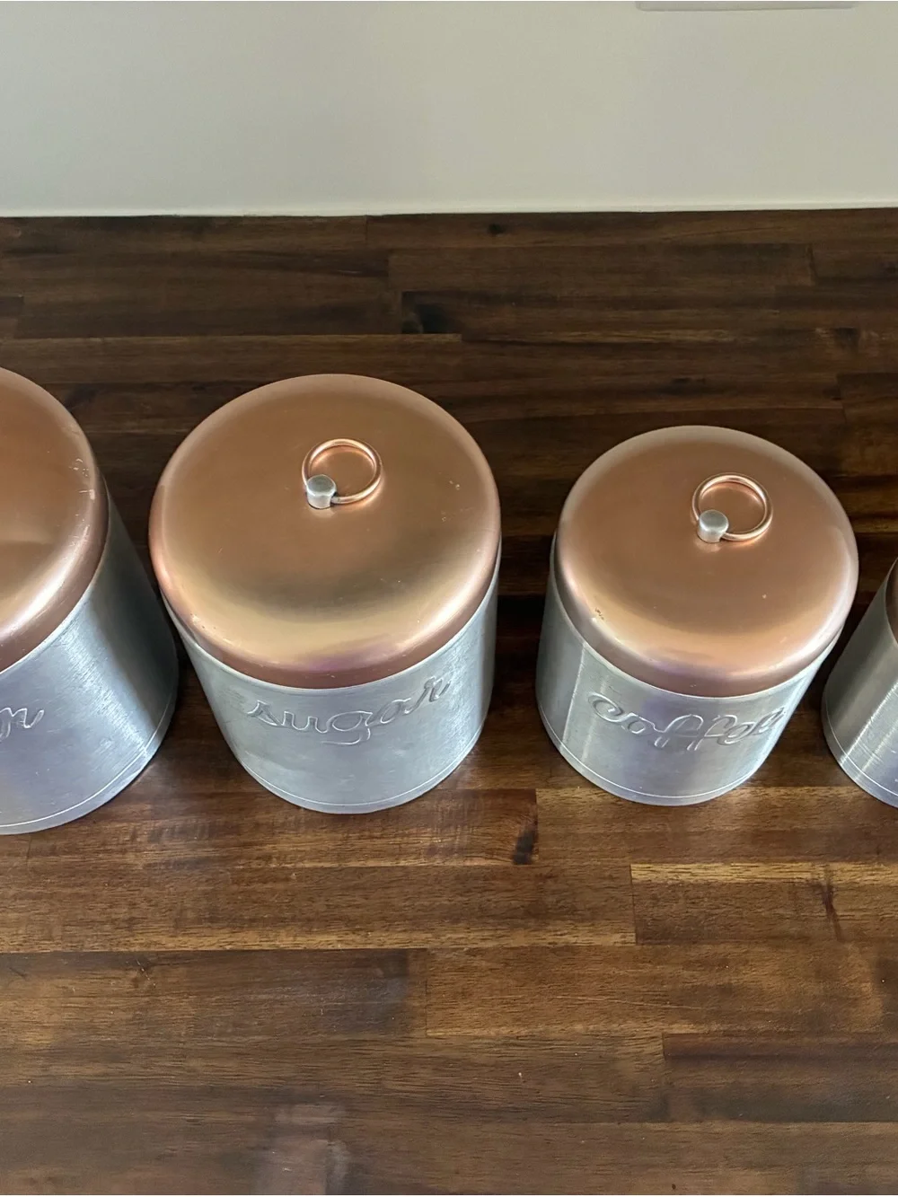 Vintage Heller Hostess Aluminum Canister Set of 4